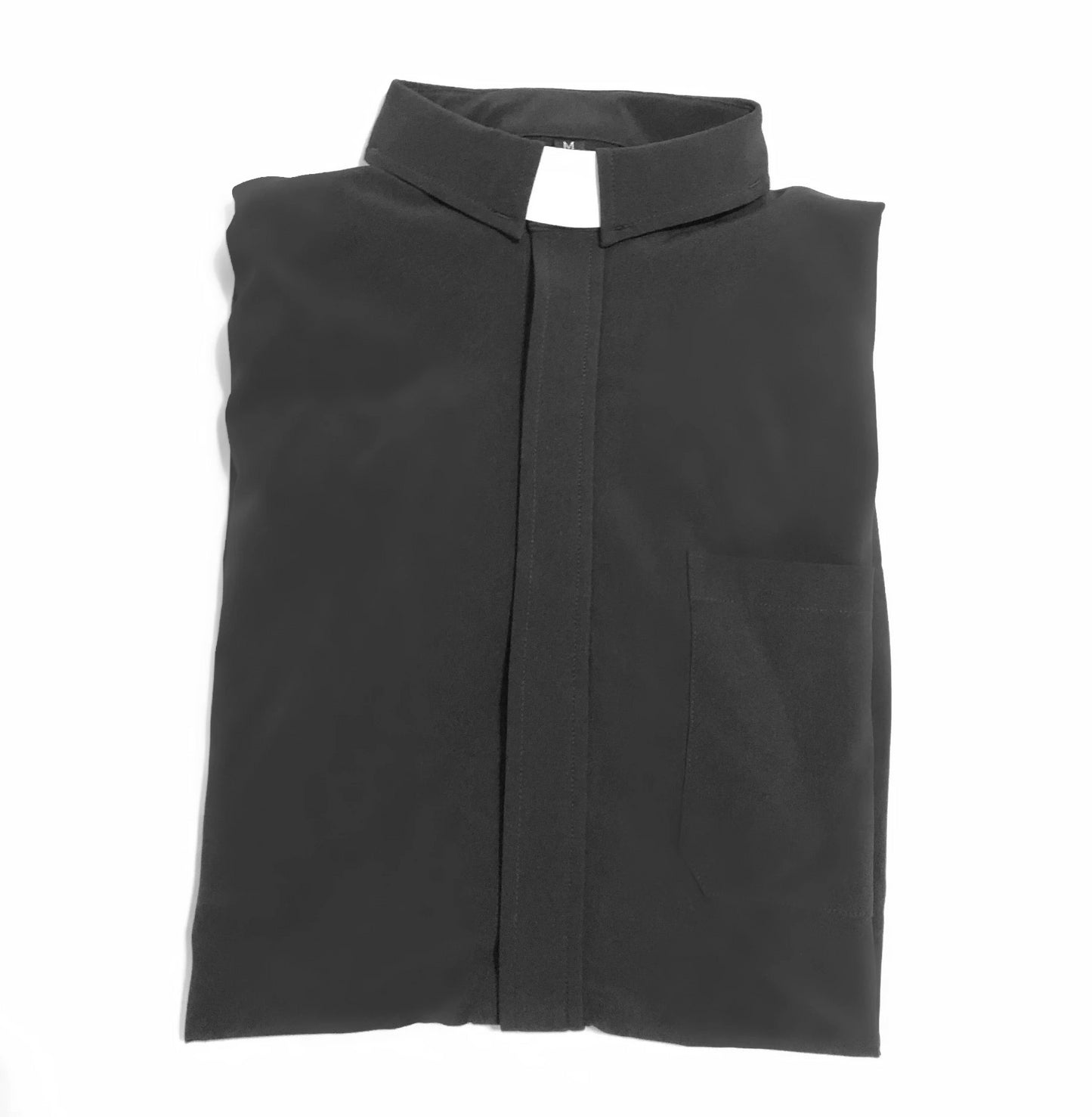 Hook & Shepherd Tab Collar Short Sleeve Clergy Shirt - Closeup